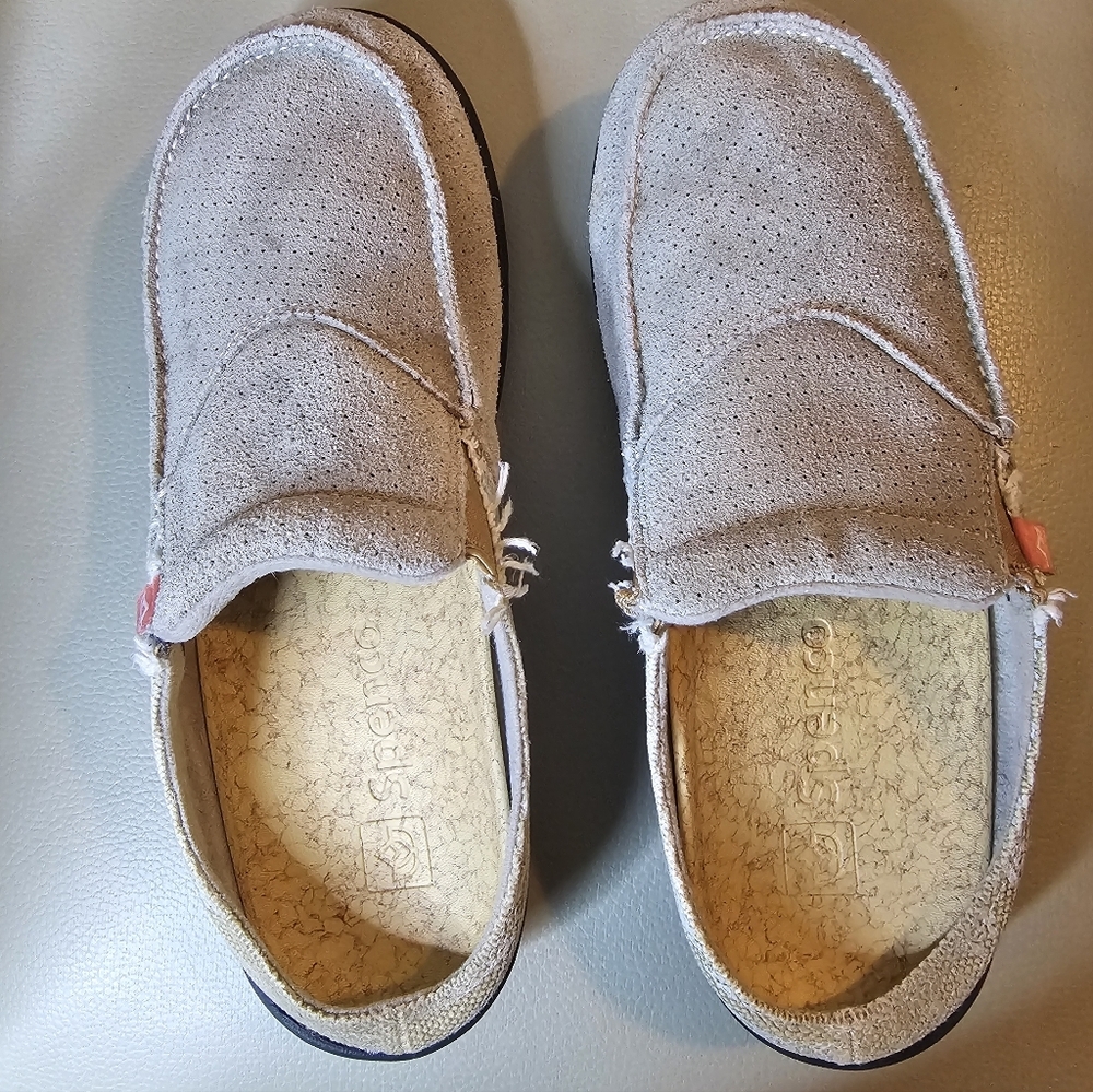 SPENCO Orthotic Women’s Canvas Mules, Size W7.5 in beige color
